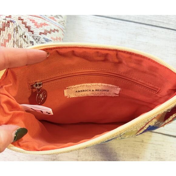 AMERICA & BEYOND Beyond/Embellished Tote Bag 3 Piece Set Boho Made In India - Picture 15 of 16